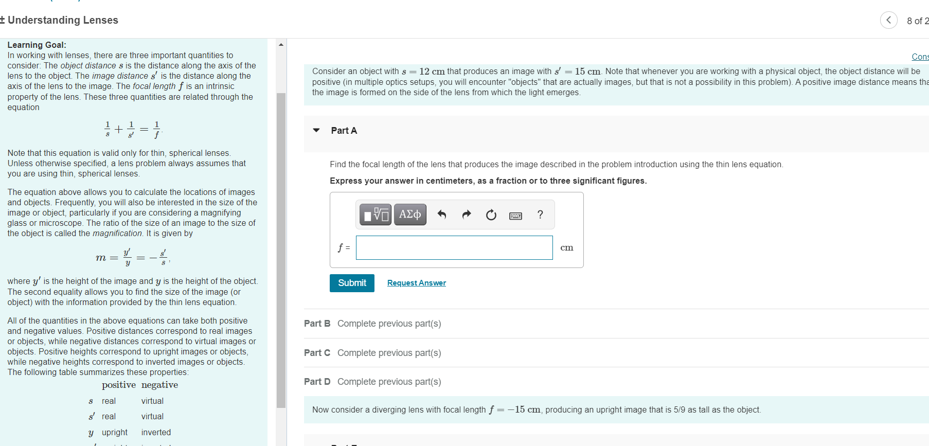 Understanding Lenses 8 Of 2 Learning Goal In Working With Lenses There Are Three Important Quantities To Consider The 1