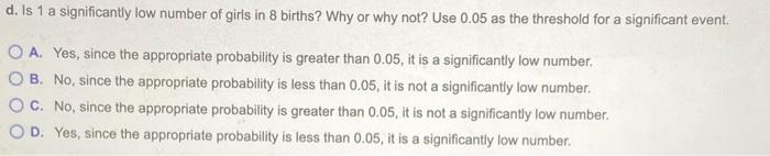 The Accompanying Table Describes Results From Groups Of B Births From 8 Different Sets Of Parents The Random Variablex 3