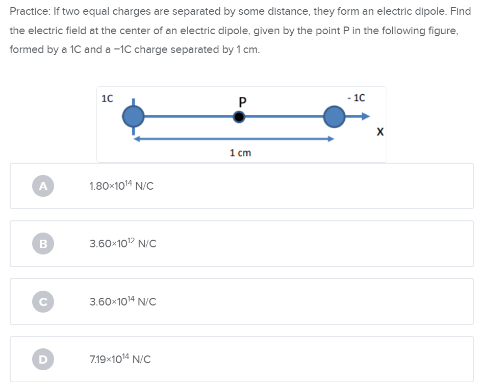 Practice If Two Equal Charges Are Separated By Some Distance They Form An Electric Dipole Find The Electric Field At 1