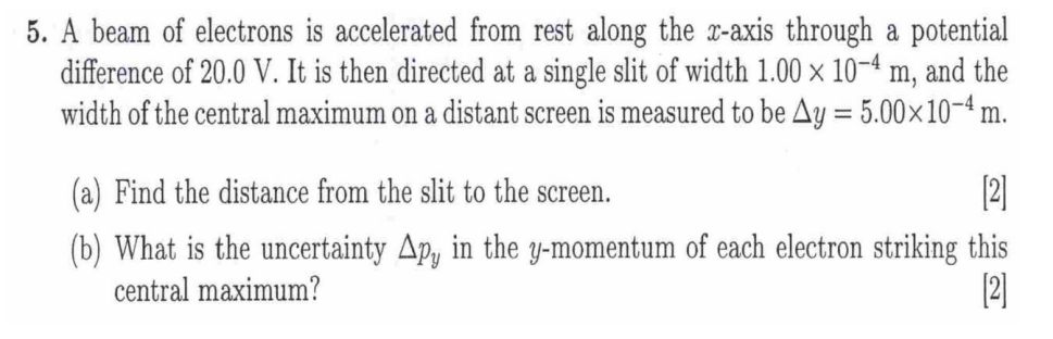 5 A Beam Of Electrons Is Accelerated From Rest Along The X Axis Through A Potential Difference Of 20 0 V It Is Then Di 1