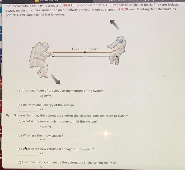 2 6 Points Details Sercp8 8 P 072 My Notes Ask Your Teacher Practice Another Two Astronauts Each Having A Mass Of 3