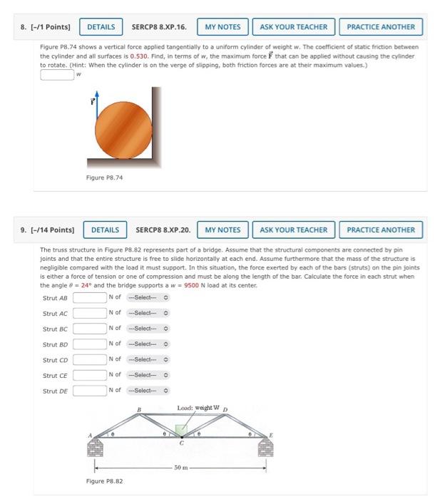 6 1 Points Details Sercp8 8 Xp 01 Soln My Notes Ask Your Teacher Practice Another If The Torque Required To Loosen 2