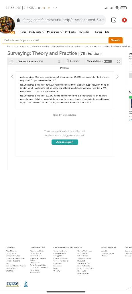 11 33 Pm 1 6kb Chegg Com Homework Help Standardized 30 1 3 99 Home Study Tools My Courses My Books My Folder Care 1