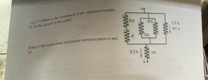 80 On Whether Of The Unknown Resiste Rathe Night 1 50 43 A 301 What Is The Analent Resistance Between Points A And 2 5a 1