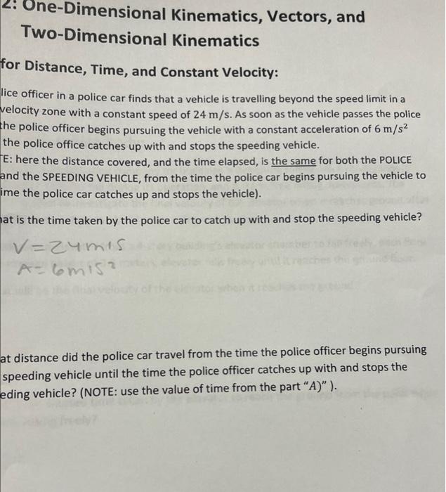 2 One Dimensional Kinematics Vectors And Two Dimensional Kinematics For Distance Time And Constant Velocity Lice O 1