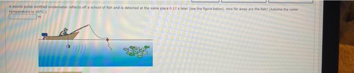 A Sound Pulsented Underwater Recta Off A School Of Hand Is Cutected At The Same Place 0 17 Or The Bow How To Way That Th 1