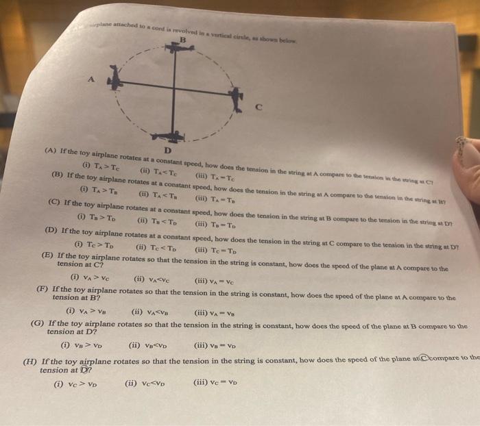 Planetached To Cond In Revolved In Articles On Below D A If The Toy Airplane Rotates At A Constant Speed How Does The 1