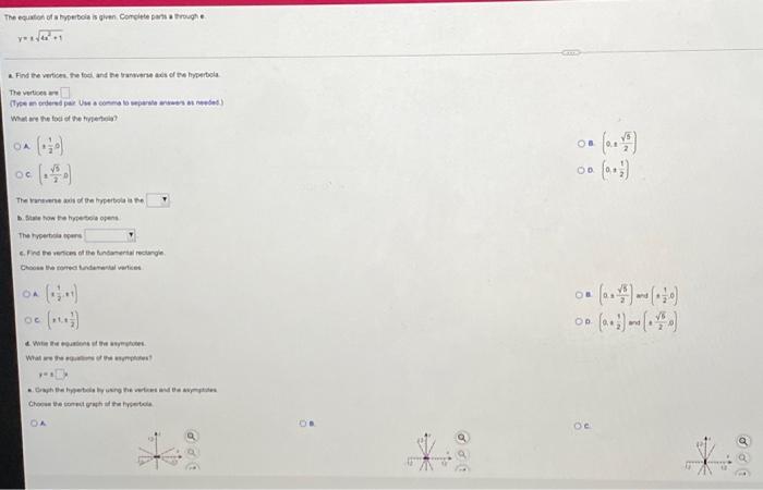The Enten Du Hipertons Over Conclete Para Rough Find Te Vertete And Here Certe Hyperbola The Vertices Yerdered Use A Com 1
