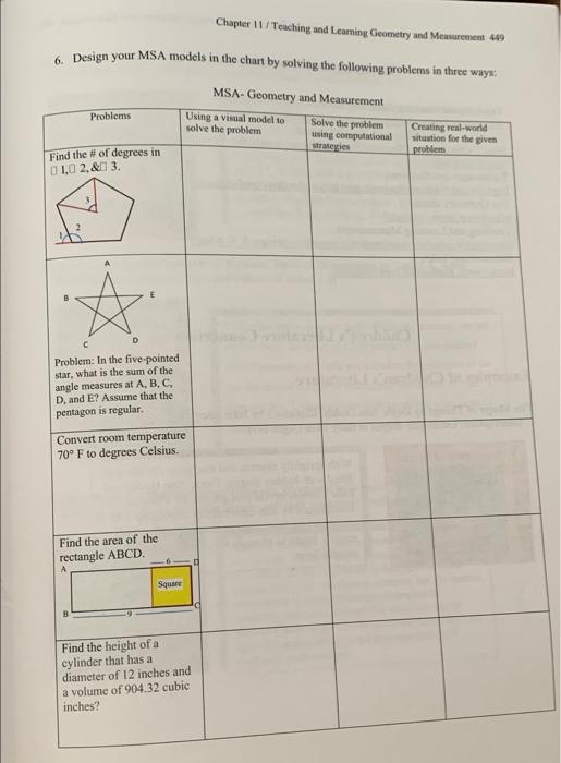 Need Help Completing Msa Geometry And Measurement Chart 1