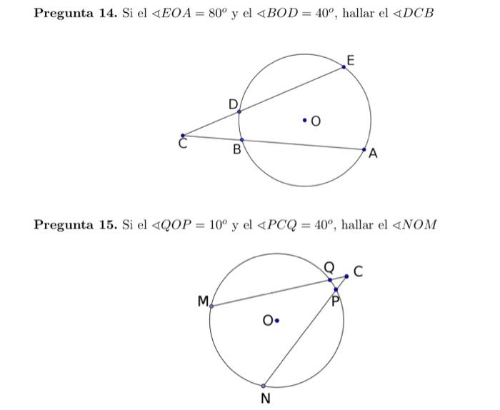14 If The Eoa Angle 80 Degrees And The Bod Angle 40 Degrees Find The Dcb Angle 1