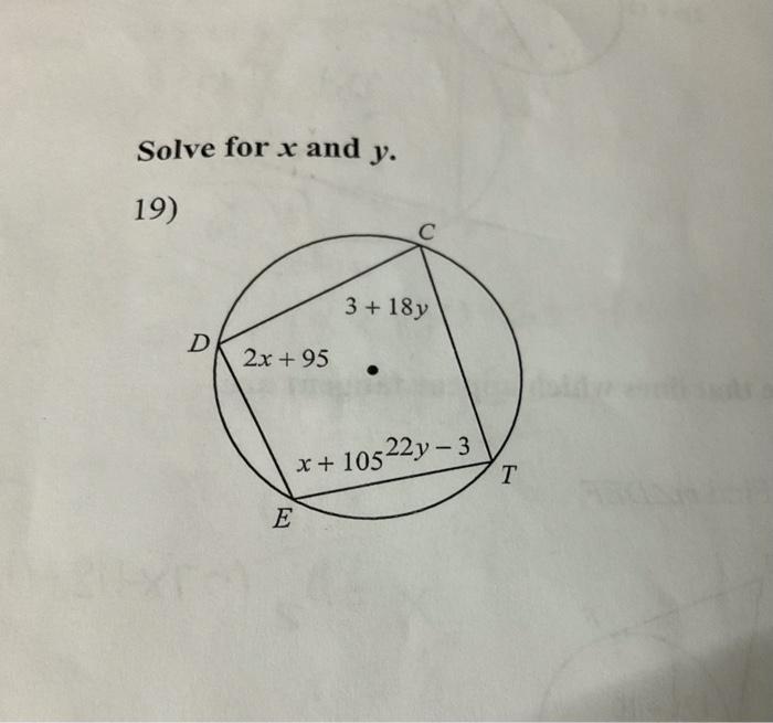 16 Find Mzdef E F 7 17x 10 D 27x 18 Solve For X And Y 19 3 18y D 2x 95 10522y 3 T E 2