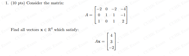 1 10 Pts Consider The Matrix Ng A Barnes 0 2 4 0 1 1 1 1 0 1 2 Guruhren Cu Butik Find All Vectors X Rafy 4 Ax Uh 1