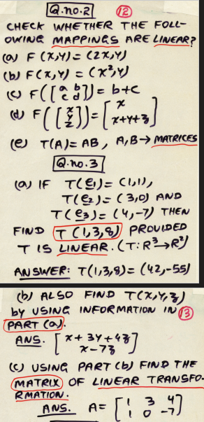 Fc 83 Rtz Q No Check Whether The Foll Owing Mappings Are Linear O F X Y 2x Y B F Y Xy W F 28 1