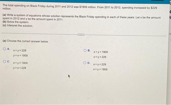 The Total Spending On Black Friday During 2011 And 2012 Was 1909 Million From 2011 To 2012 Spending Increased By 229 1