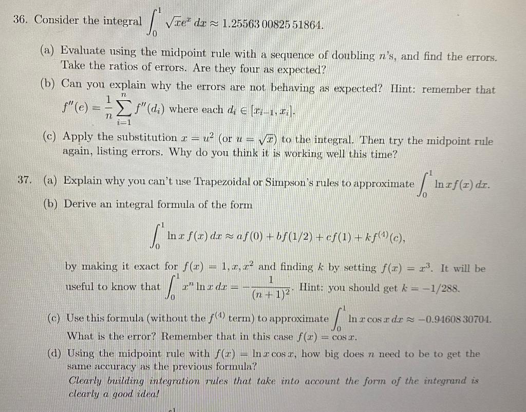 Please Use Matlab Note In 37 The Last Term In The Given Integral Should Be Changed To Kf 3 C 1