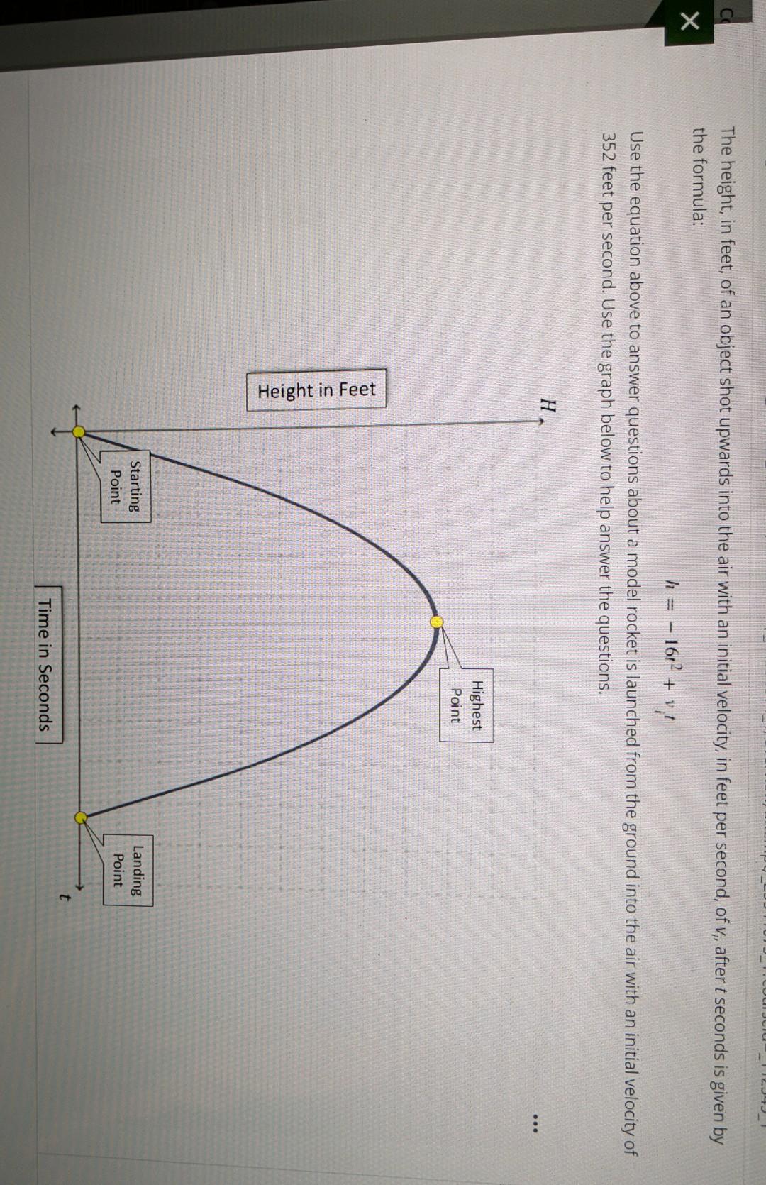 Part 1 Create The Equation For The Height Of The Rocket After T Seconds Part 2 Find The Time It Takes For The Rocke 3