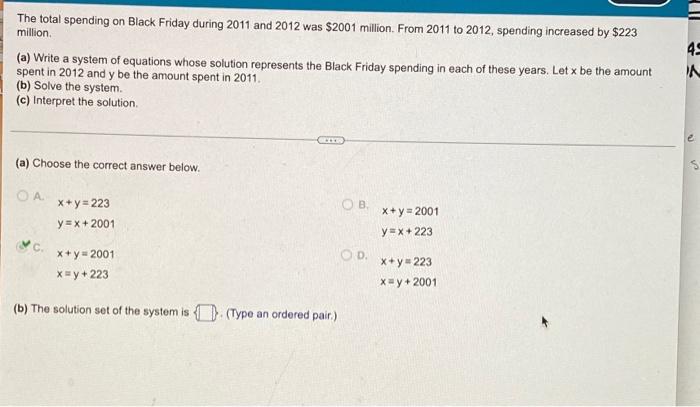 The Total Spending On Black Friday During 2011 And 2012 Was 2001 Million From 2011 To 2012 Spending Increased By 223 1