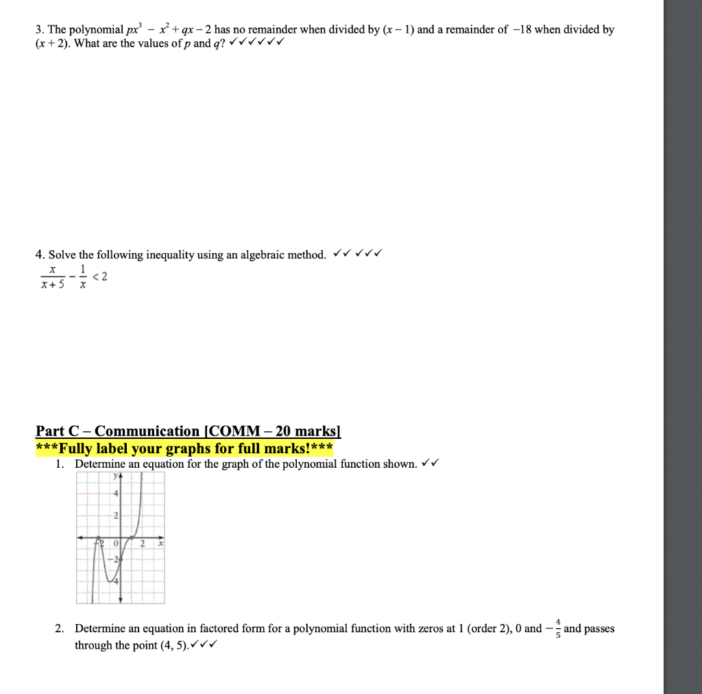 3-the-polynomial-px-x-qx-2-has-no-remainder-when-divided-by-x