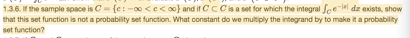 1 3 6 If The Sample Space Is C C O C 00 And If C C C Is A Set For Which The Integral Sce Lal Da Exists Show Tha 1