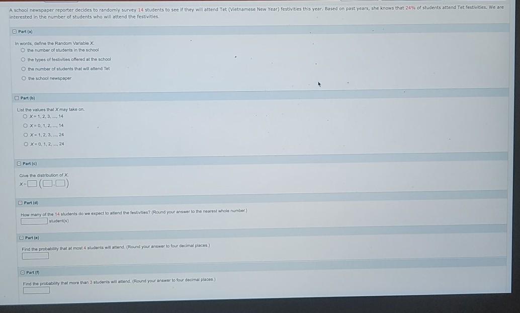 A School Newspaper Reporter Decides To Randomly Survey 14 Students To See If They Will Attend Tet Vietnamese New Year 1