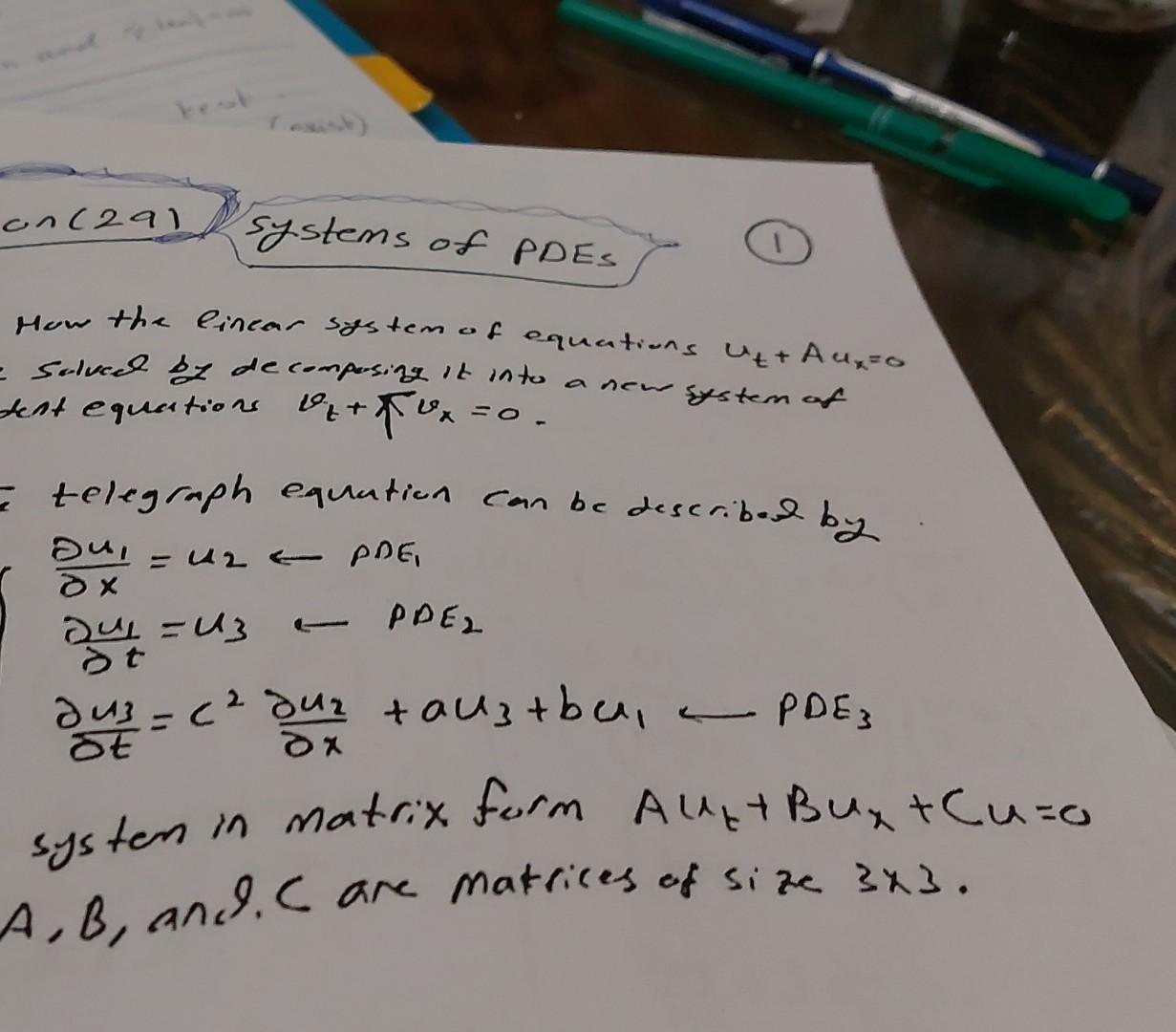 How Solve Guttu X U2x To U2t 44x Uzx 0 Y 110 Lesson 291 Systems Of Pdes Goal How The Linear System Of Equations Ut 3
