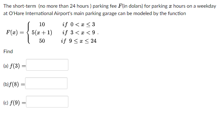 The Short Term No More Than 24 Hours Parking Fee F In Dolars For Parking Hours On A Weekday At O Hare International 1