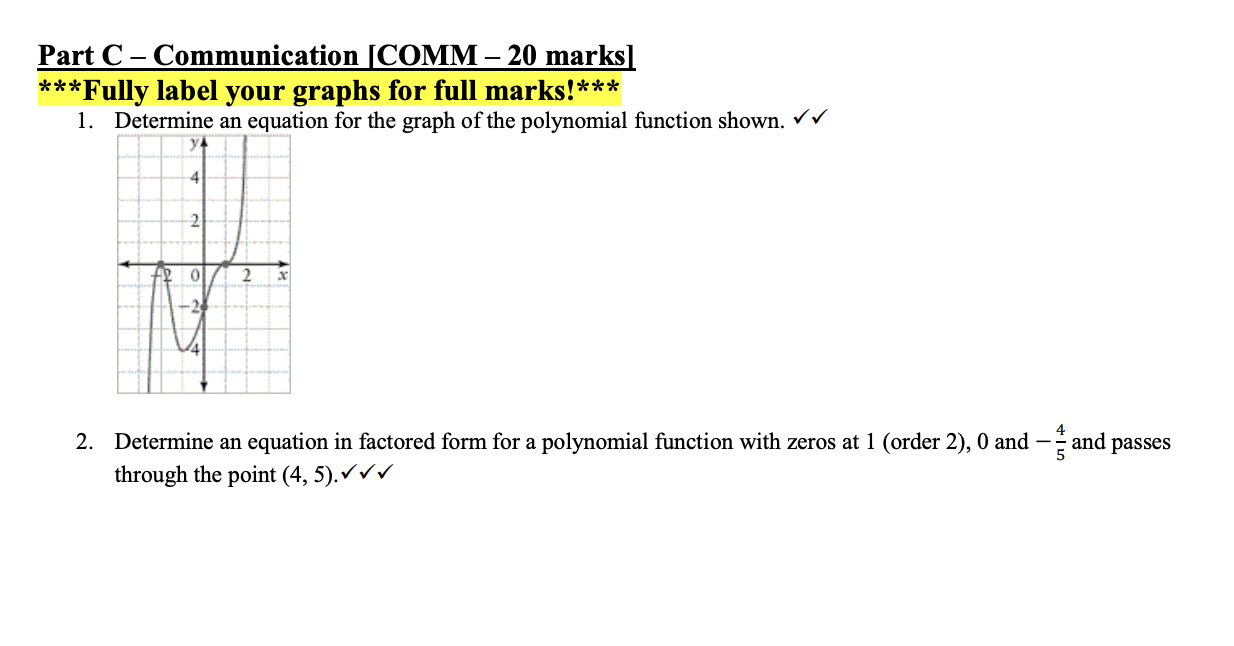Part C Communication Comm 20 Marks Fully Label Your Graphs For Full Marks 1 Determine An Equation For The 1