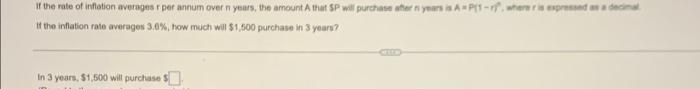 It The Rate Of Inflation Averages Per Annum Over N Years The Amount A That Sp Will Purchase Ter Ni Years In A P11 17 W 1