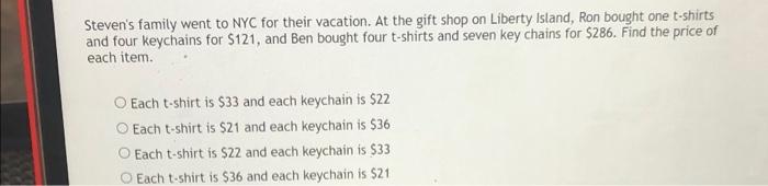 Steven S Family Went To Nyc For Their Vacation At The Gift Shop On Liberty Island Ron Bought One T Shirts And Four Key 1