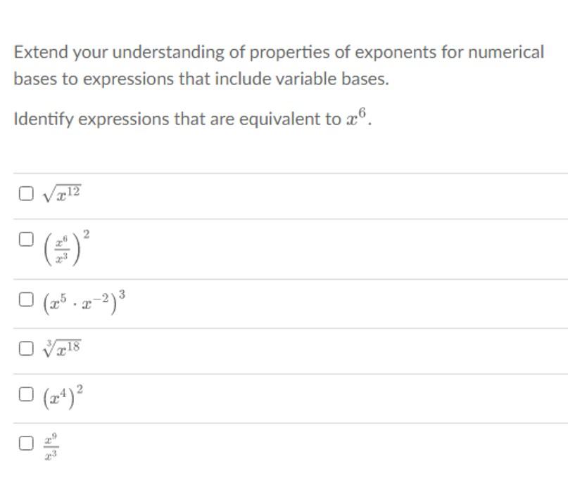 Extend Your Understanding Of Properties Of Exponents For Numerical Bases To Expressions That Include Variable Bases Ide 1