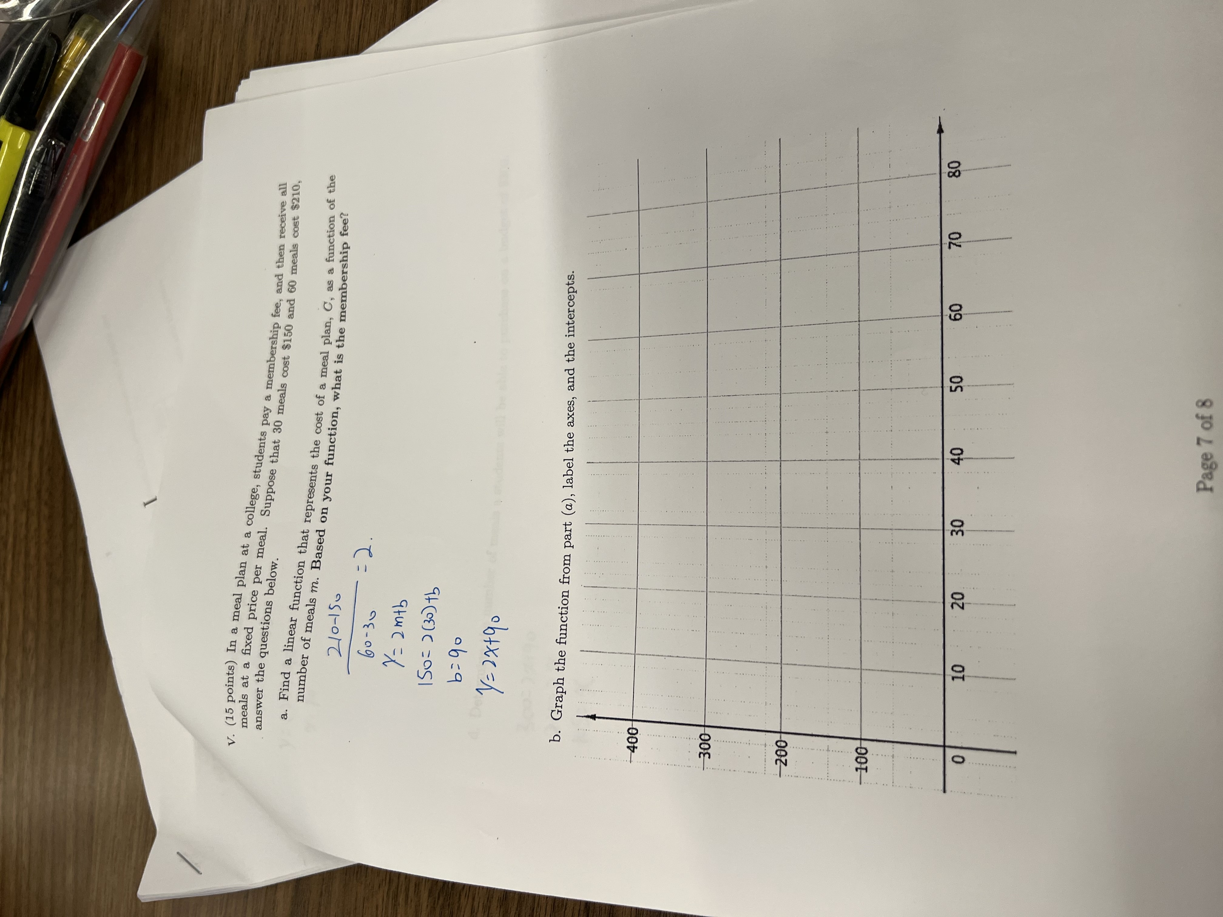 V 15 Points In A Meal Plan At A College Students Pay A Membership Fee And Then Receive All Meals At A Fixed Price P 1