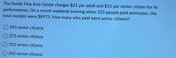 The Family Fine Arts Center Charges 21 Per Adult And 15 Per Senior Citizen For Its Performances On A Recent Weekend E 1