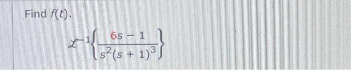 Find F T Y 1 52 5 1 2 Of The 6s 1 3 1