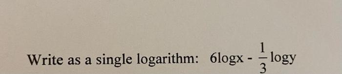Write As A Single Logarithm Blogx Logy 3 1