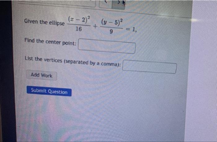 Match The Graphs To Their Equations X 1 16 Y 1 9 Y 1 9 16 1 16 X 1 X1 9 1 16 9 T 2 Given 3