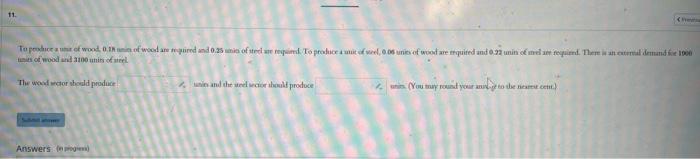 11 To Pesca E Of Wool 0 1 Of Wood Pied And 0 23 Nisof Steel We Required To Produce Mit Fr 00 Unies Of Wood Are Required 1