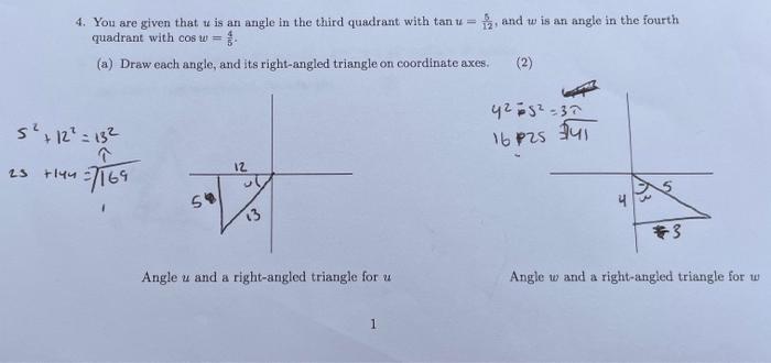 B Calculate The Length Of The Unknown Side In Each Of The Right Angled Triangles You Drew In Part A In Each Case Yo 2