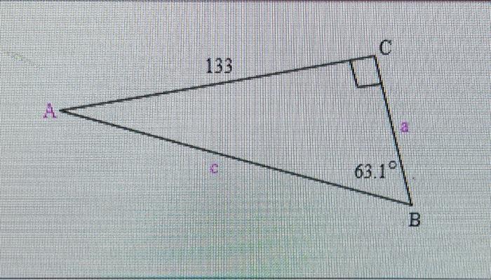 Solve The Right Triangle A Typhan Integer Or A Decimal Question Viewer Type An Integer Or Decimal Rounded To T 2