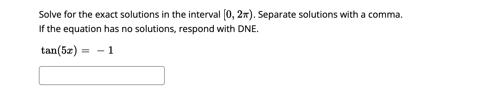 Solve For The Exact Solutions In The Interval 0 27 Separate Solutions With A Comma If The Equation Has No Solutions 1