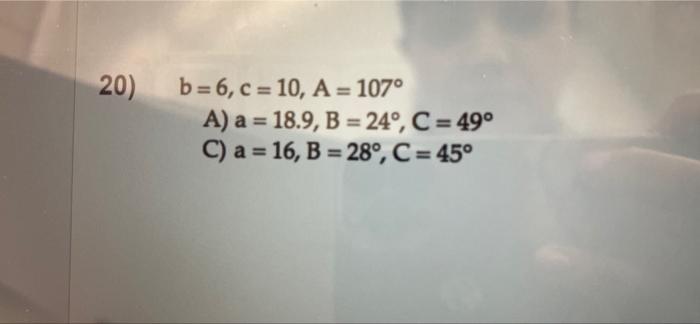 20 B 6 C 10 A 107 A A 18 9 B 24 C 49 C A 16 B 28 C 45 1