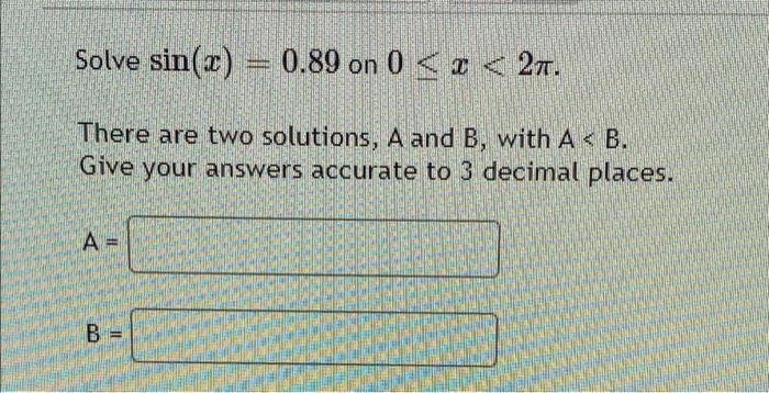 Find All Solutions To 2 Cos 0 1 On The Interval 0 27 Give Your Answers Separted By Commas Exact Answers Only 0 2