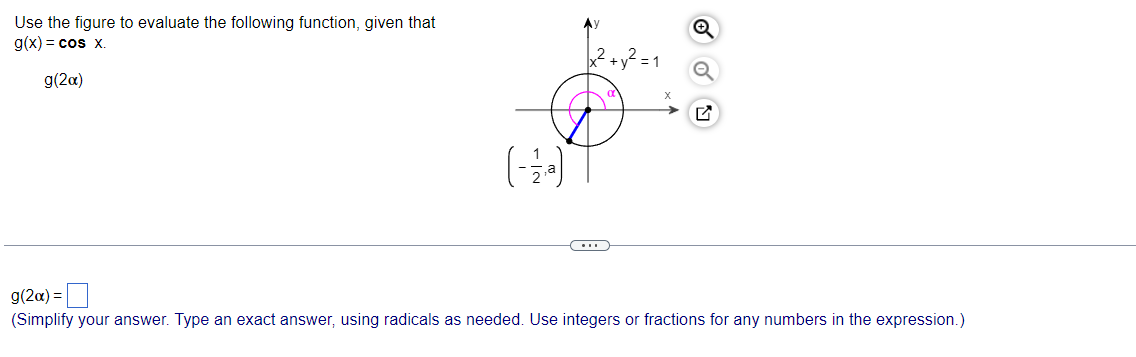 Use The Figure To Evaluate The Following Function Given That G X Cos X G 20 G 20 Simplify Your Answer Type An 1