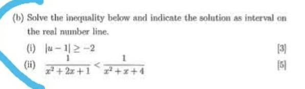 B Solve The Inequality Below And Indicate The Solution As Interval On The Real Number Line 1 14 11 2 3 1 1 51 X 1