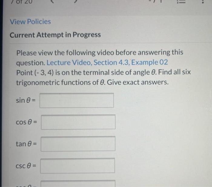 Ot 20 I View Policies Current Attempt In Progress Please View The Following Video Before Answering This Question Lectur 1