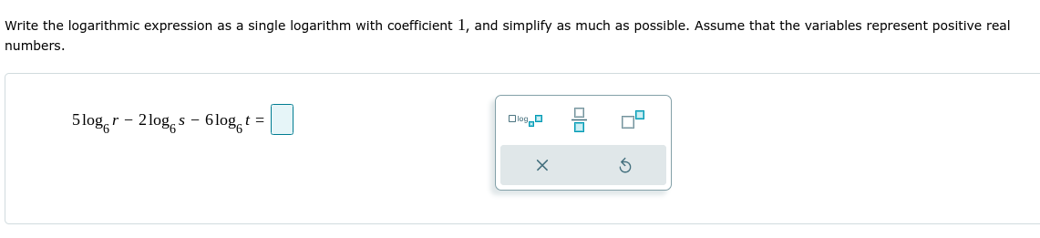 Write The Logarithmic Expression As A Single Logarithm With Coefficient 1 And Simplify As Much As Possible Assume That 1