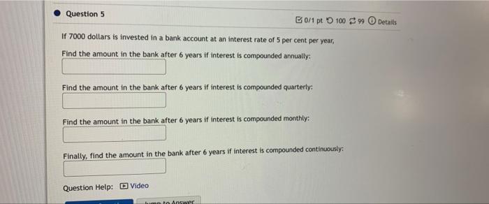 Question 4 B0 1 Pt 100 99 Details An Exponential Function F X A B Passes Through The Points 0 8 And 3 64 What A 2