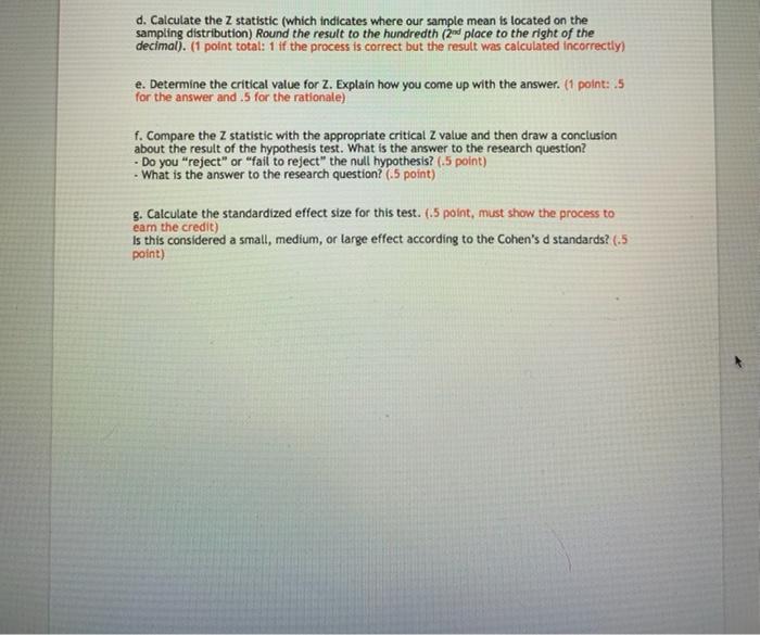 Q3 Hypothesis Testing Using A Z Test 7 5 Points A Professor Has Been Teaching Introductory Statistics For Many Years 2
