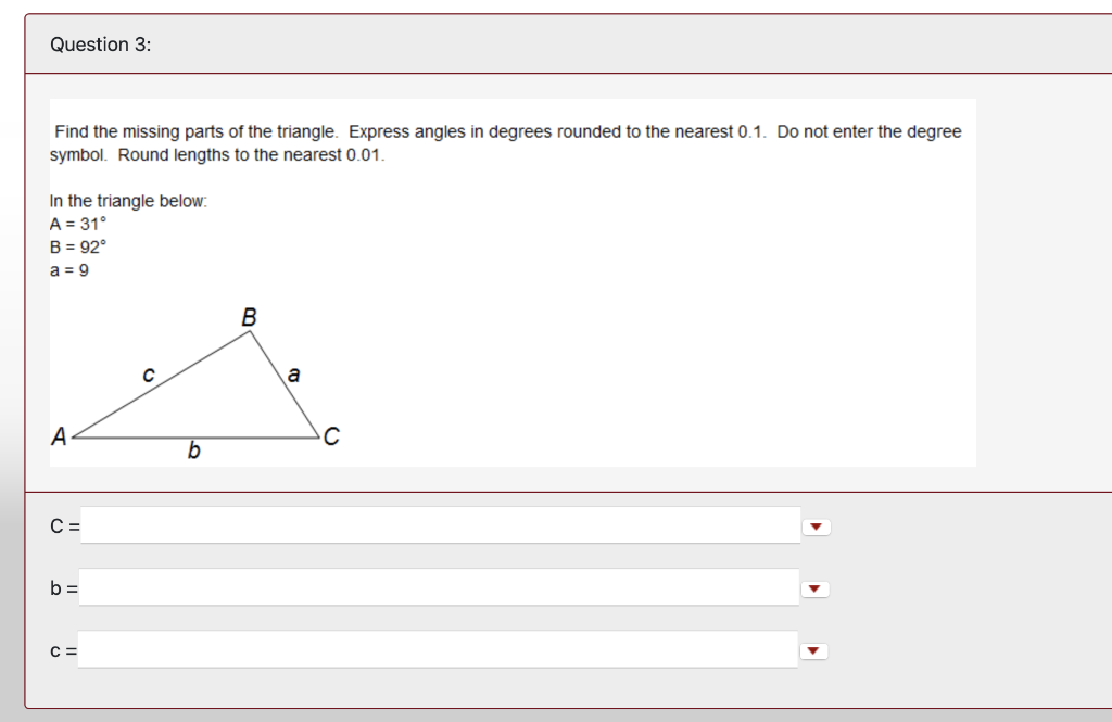 Please Solve The Triangle 1