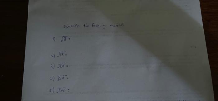 Simplify The Following Indicals J8 1 Ji 3 520 4 S 5200 1