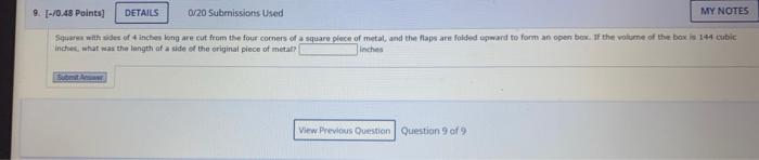 8 10 44 Points Details 0 20 Submissions Used If The Perimeter Of A Rectangle Is 22 Feet And The Area Of That Rectang 2